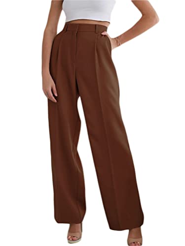 ORANDESIGNE Palazzo Hose Damen Elegant Sommer Lässige Lang Hose Gerade Freizeithosen Wide Leg Hose Business Lang Anzughosen Slimfit Formal Modern Casual Hose 15-braun M ORANDESIGNE Palazzo Hose Damen Elegant Sommer Lässige Lang Hose Gerade Freizeithosen Wide Leg Hose Business Lang Anzughosen Slimfit Formal Modern Casual Hose 15-braun M von ORANDESIGNE