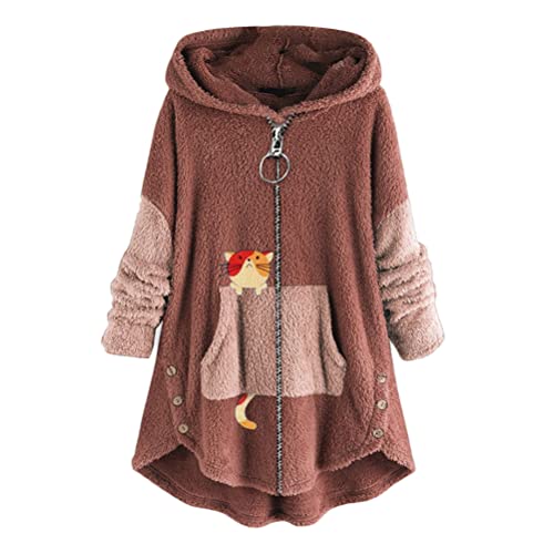 ORANDESIGNE Plüschjacke Damen Teddy Kapuzenjacke Lang Warm Große Größen Kapuzenpullover Katze Fleecepulli Hoodie Plüsch Flauschig Cute Pullover Plüschmantel Wintermantel Jacke C-Rosa XS ORANDESIGNE Plüschjacke Damen Teddy Kapuzenjacke Lang Warm Große Größen Kapuzenpullover Katze Fleecepulli Hoodie Plüsch Flauschig Cute Pullover Plüschmantel Wintermantel Jacke C-Rosa XS von ORANDESIGNE
