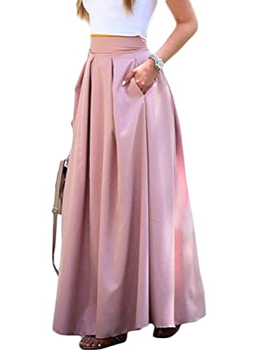 ORANDESIGNE Rock Damen Knielang A Linie Elegant Boho Sommerrock Leicht Lang Plisseerock Einfarbig Festlich Maxirock Vintage Retro Casual Strandrock Langer Faltenrock Cocktail Freizeitrock C Rosa XXL ORANDESIGNE Rock Damen Knielang A Linie Elegant Boho Sommerrock Leicht Lang Plisseerock Einfarbig Festlich Maxirock Vintage Retro Casual Strandrock Langer Faltenrock Cocktail Freizeitrock C Rosa XXL von ORANDESIGNE