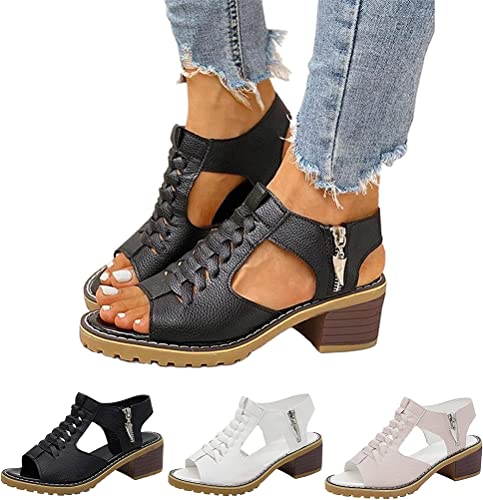 ORANDESIGNE Sandalen Damen Sandalen Schnalle Flache Sommer Sandalen Boho Strandsandalen Elegante Sandalen Lässige Zehenringe Zehentrenner Damen Flip Flops Sommerschuhe von ORANDESIGNE