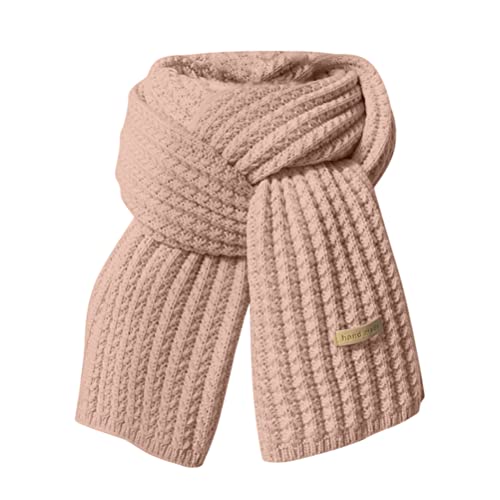ORANDESIGNE Schal Damen Winter Flauschig Weicher Strickschal Winter Warm Einfarbig Grobstrick Schal Oversize Winterschal Elegante Quadratischer Frauen Deckenschal Scarf A Rosa M von ORANDESIGNE