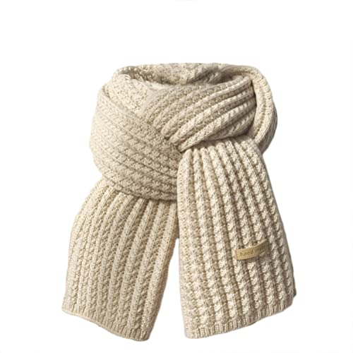 ORANDESIGNE Schal Damen Winter Flauschig Weicher Strickschal Winter Warm Einfarbig Grobstrick Schal Oversize Winterschal Elegante Quadratischer Frauen Deckenschal Scarf A Beige M von ORANDESIGNE