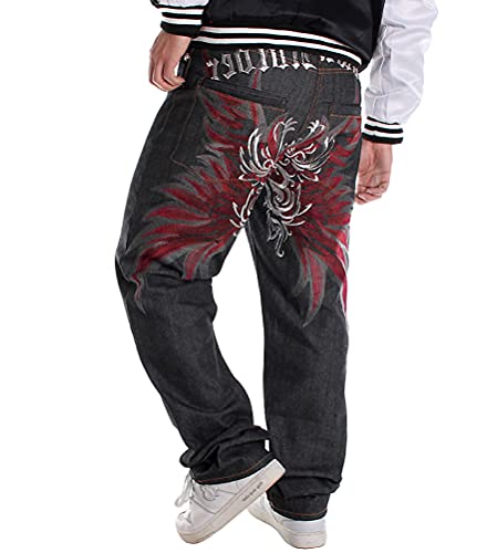 ORANDESIGNE Schwarz Herren Hip Hop Hose Cargohosen Hipster Style Baggy Rap Straight Leg Loose Fit G Schwarz 3XL ORANDESIGNE Schwarz Herren Hip Hop Hose Cargohosen Hipster Style Baggy Rap Straight Leg Loose Fit G Schwarz 3XL von ORANDESIGNE