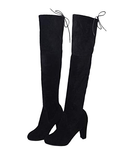 ORANDESIGNE Schwarz Punkt Zehen Stiletto Beiläufige Overknees Stiefel Damen 43 EU von ORANDESIGNE