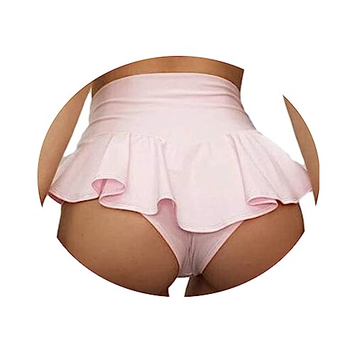 ORANDESIGNE Scrunch Butt Sportshorts Damen Push Up Booty Nahtlos Biker Yoga Fitness Gym Shorts Hohe Taille Pole Dance Rüschen Bikini Rave Cut Out Clubwear C Rosa XS von ORANDESIGNE