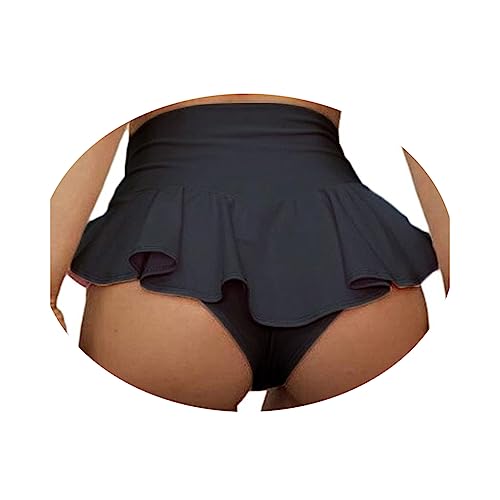 ORANDESIGNE Scrunch Butt Sportshorts Damen Push Up Booty Nahtlos Biker Yoga Fitness Gym Shorts Hohe Taille Pole Dance Rüschen Bikini Rave Cut Out Clubwear C Schwarz 3XL von ORANDESIGNE
