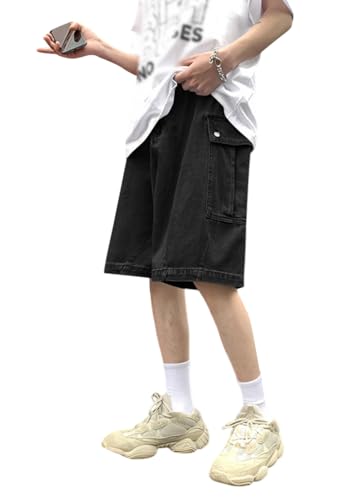 ORANDESIGNE Shorts Herren Kurze Baggy Jeans Jorts Y2K Hip Hop Skater Hose I Schwarz XXL ORANDESIGNE Shorts Herren Kurze Baggy Jeans Jorts Y2K Hip Hop Skater Hose I Schwarz XXL von ORANDESIGNE