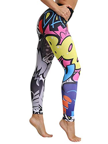 ORANDESIGNE Sportstrumpfhose Frauen Weihnachts Hose Hohe Taille Elastizität Enge Leggings Weihnachtsdruck Yoga Hose Jogginghose Fitnesshose Mehrfarbig S von ORANDESIGNE