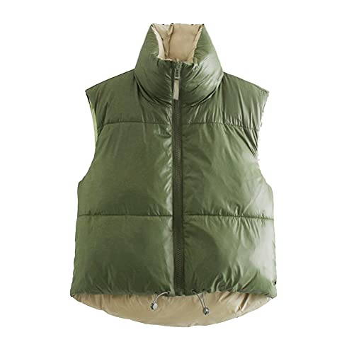 ORANDESIGNE Steppweste Kurz Damen Kurz Daunenweste Ärmellose Daunenjacke Winter Warm Doppelseitige Daunenweste Übergang Weste Übergangsjacke PU Steppweste A Grün M ORANDESIGNE Steppweste Kurz Damen Kurz Daunenweste Ärmellose Daunenjacke Winter Warm Doppelseitige Daunenweste Übergang Weste Übergangsjacke PU Steppweste A Grün M von ORANDESIGNE