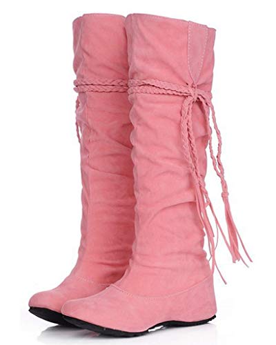 ORANDESIGNE Stiefel Damen Elegante Flache Freizeitschuhe Kniehohe Stiefel Wildleder Stiefel Quaste Dekoration Herbst Winter B Pink 36 EU ORANDESIGNE Stiefel Damen Elegante Flache Freizeitschuhe Kniehohe Stiefel Wildleder Stiefel Quaste Dekoration Herbst Winter B Pink 36 EU von ORANDESIGNE