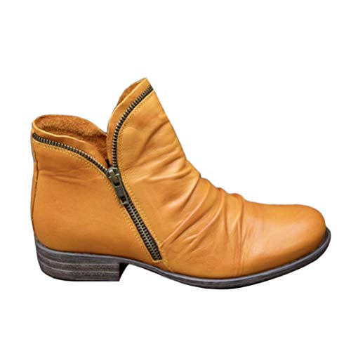 ORANDESIGNE Stiefeletten Damen Flach Spitze Stiefel Kurzstiefel mit Reissverschluss Ankle Boots Frauen Wildleder Schuhe Damenschuhe Mode Elegant Halbstiefel Gelb 41 EU ORANDESIGNE Stiefeletten Damen Flach Spitze Stiefel Kurzstiefel mit Reissverschluss Ankle Boots Frauen Wildleder Schuhe Damenschuhe Mode Elegant Halbstiefel Gelb 41 EU von ORANDESIGNE