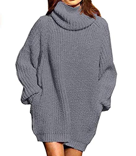 ORANDESIGNE Strickkleid Damen Oversize Rollkragenpullover Winter Einfarbige Langarm Kleid Pulloverkleid Elegant Winterkleider mit Rollkragen 01 Grau Small ORANDESIGNE Strickkleid Damen Oversize Rollkragenpullover Winter Einfarbige Langarm Kleid Pulloverkleid Elegant Winterkleider mit Rollkragen 01 Grau Small von ORANDESIGNE