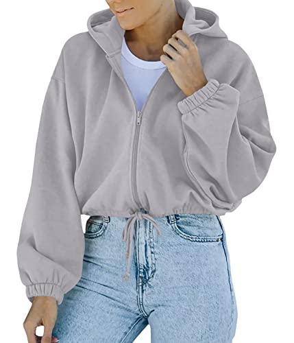 ORANDESIGNE Sweatjacke Damen Mit Kapuze Kurz Jacke Sportlich Bomberjacke Winterjacke Langarm College Sweat Jacket Casual Outwear Coat Streetwear Zip Hoodie Freizeitjacke Grau M ORANDESIGNE Sweatjacke Damen Mit Kapuze Kurz Jacke Sportlich Bomberjacke Winterjacke Langarm College Sweat Jacket Casual Outwear Coat Streetwear Zip Hoodie Freizeitjacke Grau M von ORANDESIGNE