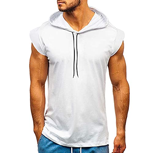 ORANDESIGNE Tank Top Herren, Achselshirts Sport Ärmelloses Shirt Unterhemd Fitness Sleeveless Tshirt für Running Jogging Gym A Weiß XS von ORANDESIGNE