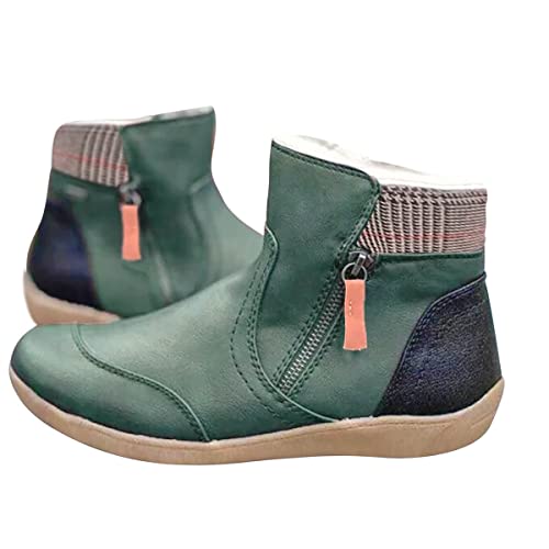 ORANDESIGNE Thermostiefel Damen Gefüttert Wasserdicht Wärme Winterstiefel Stiefel Boots Plateau Schuhe Winterschuhe Klassische Frauen Boots Thermostiefel Winterboots Schneestiefel A Grün 38 von ORANDESIGNE