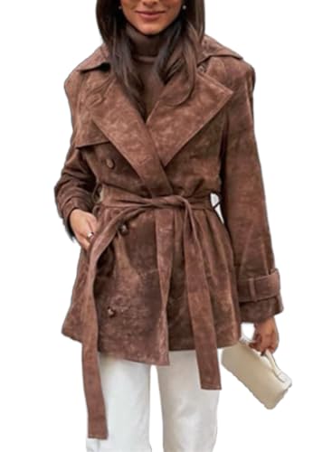ORANDESIGNE Wildlederjacke Damen Braun Wildleder Mantel Mit Revers Suede Jacket Wildleder Blazer Herbst Winter Langarm Mode Wildleder Leder Anzug Jacken L Braun M ORANDESIGNE Wildlederjacke Damen Braun Wildleder Mantel Mit Revers Suede Jacket Wildleder Blazer Herbst Winter Langarm Mode Wildleder Leder Anzug Jacken L Braun M von ORANDESIGNE