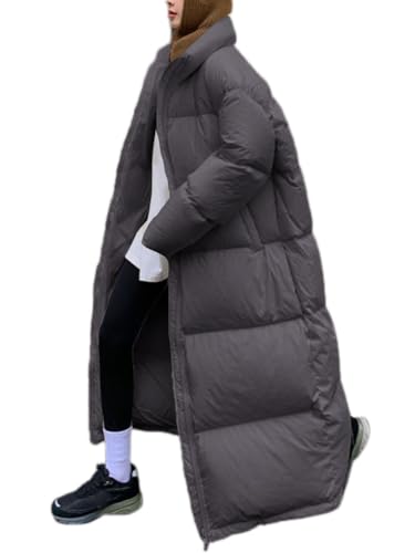 ORANDESIGNE Winterjacke Damen Winter Jacken Lang Warm Daunenmantel mit Kapuze Elegant Wintermantel Steppmantel mit Fellkapuze Steppjacke Langer Outdoor Mantel H-Schwarz XS von ORANDESIGNE