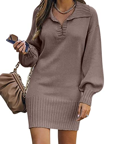 ORANDESIGNE Winterkleid Damen Langarm Festlich Kleid Winter Warm Strickkleid Elegant Pulloverkleid Eng Kurz Minikleid Wickelkleid Strickkleider Geripptes Kleid Braun S ORANDESIGNE Winterkleid Damen Langarm Festlich Kleid Winter Warm Strickkleid Elegant Pulloverkleid Eng Kurz Minikleid Wickelkleid Strickkleider Geripptes Kleid Braun S von ORANDESIGNE