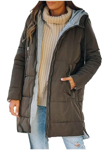 ORANDESIGNE Wintermäntel Damen Lang Daunenmantel Winterjacke Warm Steppmantel Jacke Mantel Daunenjacke Steppjacke mit Kapuze A Armeegrün XXL ORANDESIGNE Wintermäntel Damen Lang Daunenmantel Winterjacke Warm Steppmantel Jacke Mantel Daunenjacke Steppjacke mit Kapuze A Armeegrün XXL von ORANDESIGNE