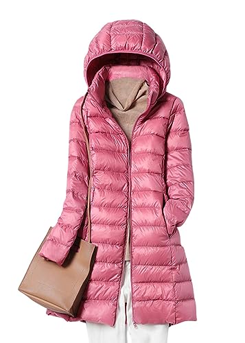 ORANDESIGNE Wintermantel Damen Lang Warm Steppmantel Daunenmantel Gefüttert Elegant Steppjacke Winterjacke Warm Mantel Übergangsmantel mit Kapuze und Taschen für Herbst Winter C Rosa XXL ORANDESIGNE Wintermantel Damen Lang Warm Steppmantel Daunenmantel Gefüttert Elegant Steppjacke Winterjacke Warm Mantel Übergangsmantel mit Kapuze und Taschen für Herbst Winter C Rosa XXL von ORANDESIGNE
