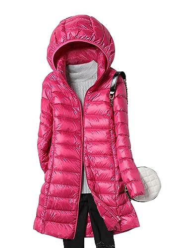 ORANDESIGNE Wintermantel Damen Lang Warm Steppmantel Daunenmantel Gefüttert Elegant Steppjacke Winterjacke Warm Mantel Übergangsmantel mit Kapuze und Taschen für Herbst Winter C Rosarot 3XL ORANDESIGNE Wintermantel Damen Lang Warm Steppmantel Daunenmantel Gefüttert Elegant Steppjacke Winterjacke Warm Mantel Übergangsmantel mit Kapuze und Taschen für Herbst Winter C Rosarot 3XL von ORANDESIGNE