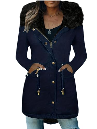 ORANDESIGNE Wintermantel Damen Warmer Lang Jacke Baumwolle Einfarbig Wanderjacke mit Kapuze Wintermantel Langarm Elegant Steppmantel Outdoor Baumwolljacke Kuschelig Winterparka Mantel A Dunkelblau 5XL ORANDESIGNE Wintermantel Damen Warmer Lang Jacke Baumwolle Einfarbig Wanderjacke mit Kapuze Wintermantel Langarm Elegant Steppmantel Outdoor Baumwolljacke Kuschelig Winterparka Mantel A Dunkelblau 5XL von ORANDESIGNE