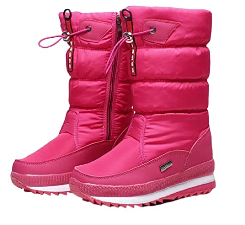 ORANDESIGNE Winterschuhe Damen Herren Gefüttert Winterstiefel Warm Schneestiefel Outdoor Winter Boots rutschfest Flach C Rosa 38 EU von ORANDESIGNE