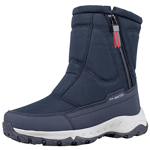 ORANDESIGNE Winterschuhe Damen Herren Gefüttert Winterstiefel Warm Schneestiefel Outdoor Winter Boots rutschfest Flach E Dunkelblau 38 EU von ORANDESIGNE