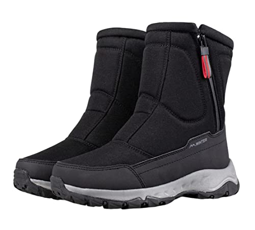 ORANDESIGNE Winterschuhe Damen Herren Gefüttert Winterstiefel Warm Schneestiefel Outdoor Winter Boots rutschfest Flach E Schwarz 38 EU von ORANDESIGNE