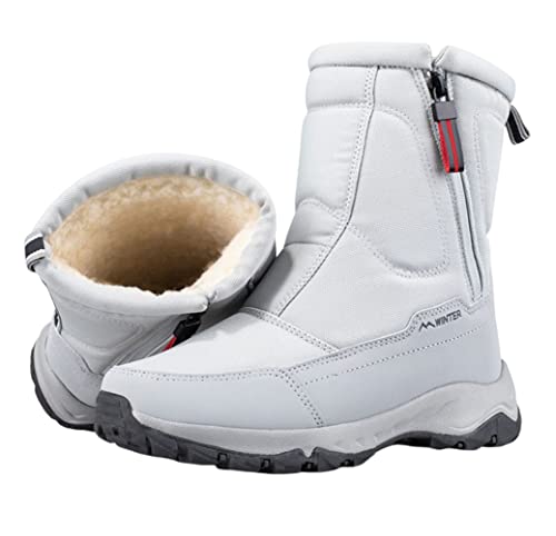 ORANDESIGNE Winterschuhe Damen Herren Gefüttert Winterstiefel Warm Schneestiefel Outdoor Winter Boots rutschfest Flach E Weiß 38 EU von ORANDESIGNE