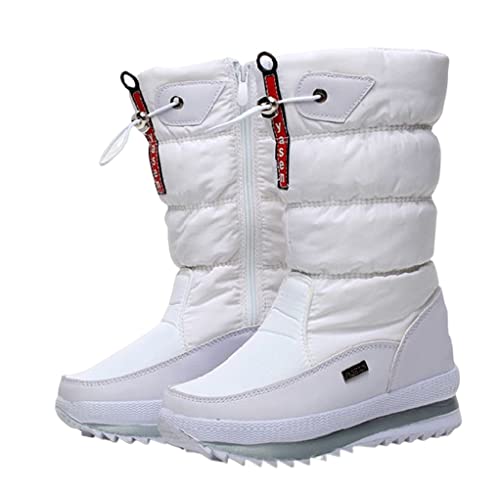 ORANDESIGNE Winterschuhe Herren Damen Warm Gefüttert Boots Schneestiefel Winterstiefel Winter Sneaker C Weiß 42 EU von ORANDESIGNE
