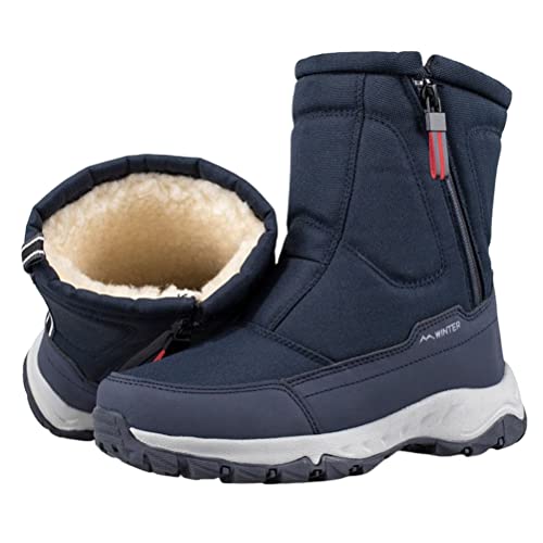 ORANDESIGNE Winterschuhe Herren Damen Warm Gefüttert Boots Schneestiefel Winterstiefel Winter Sneaker E Dunkelblau 42 EU von ORANDESIGNE