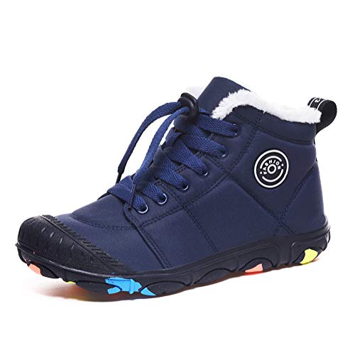 ORANDESIGNE Winterschuhe Jungen Kinder Warm wasserdichte Winterstiefel Schneestiefel Blau 31 EU von ORANDESIGNE