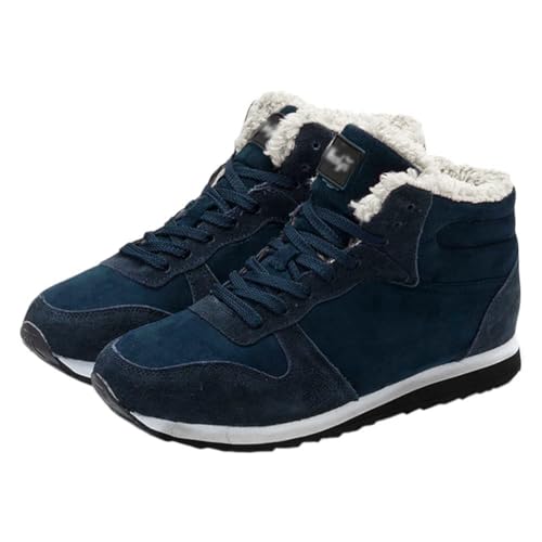 ORANDESIGNE Winterstiefel Damen Winterschuhe Stiefel Stiefelette Gefütterte Schneestiefel Draussen Boots Arbeitsschuhe Arbeitsstiefel Wandern Arbeiten A Dunkelblau 44 EU von ORANDESIGNE