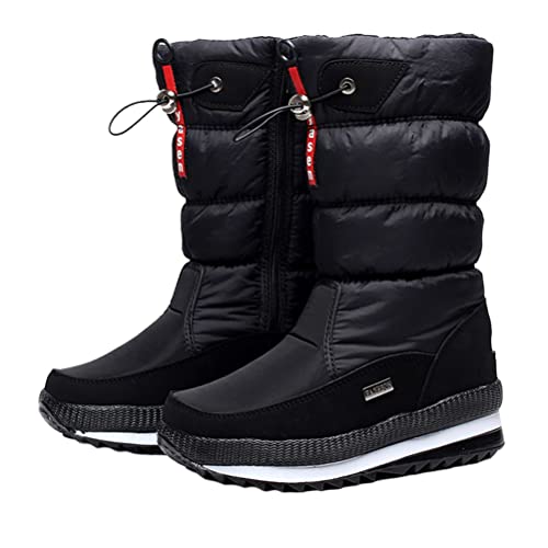 ORANDESIGNE Winterstiefel Damen Winterschuhe Stiefel Stiefelette Gefütterte Schneestiefel Draussen Boots Arbeitsschuhe Arbeitsstiefel Wandern Arbeiten C Schwarz 40 EU von ORANDESIGNE