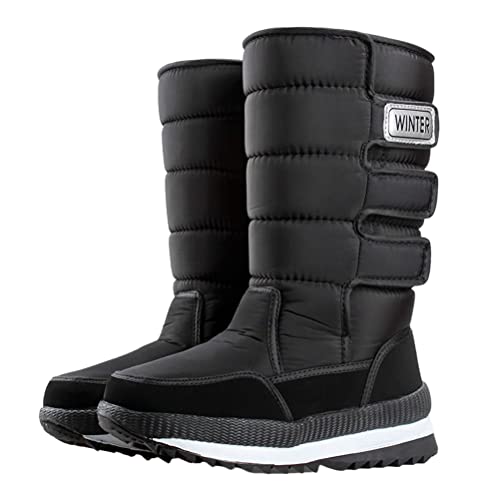 ORANDESIGNE Winterstiefel Damen Winterschuhe Stiefel Stiefelette Gefütterte Schneestiefel Draussen Boots Arbeitsschuhe Arbeitsstiefel Wandern Arbeiten D Schwarz 45 EU von ORANDESIGNE
