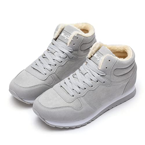 ORANDESIGNE Winterstiefel Warme Gefüttert Winterschuhe Kurzestiefel für Herren Damen B Grau 43 EU von ORANDESIGNE