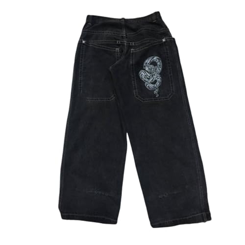 ORANDESIGNE Y2k Jeans Herren Hip Hop Retro Schädel Stickerei Gewaschen Baggy Denim Hose Lässig Lose Weites Bein Hose Streetwear L Schwarz XXL ORANDESIGNE Y2k Jeans Herren Hip Hop Retro Schädel Stickerei Gewaschen Baggy Denim Hose Lässig Lose Weites Bein Hose Streetwear L Schwarz XXL von ORANDESIGNE