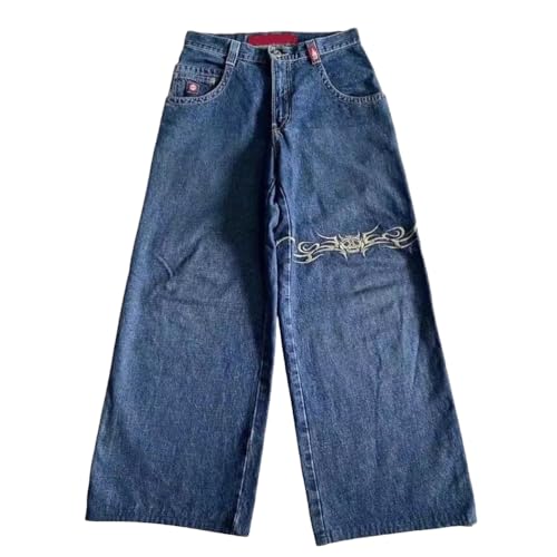 ORANDESIGNE Y2k Jeans Herren Hip Hop Retro Schädel Stickerei Gewaschen Baggy Denim Hose Lässig Lose Weites Bein Hose Streetwear S Blau S ORANDESIGNE Y2k Jeans Herren Hip Hop Retro Schädel Stickerei Gewaschen Baggy Denim Hose Lässig Lose Weites Bein Hose Streetwear S Blau S von ORANDESIGNE