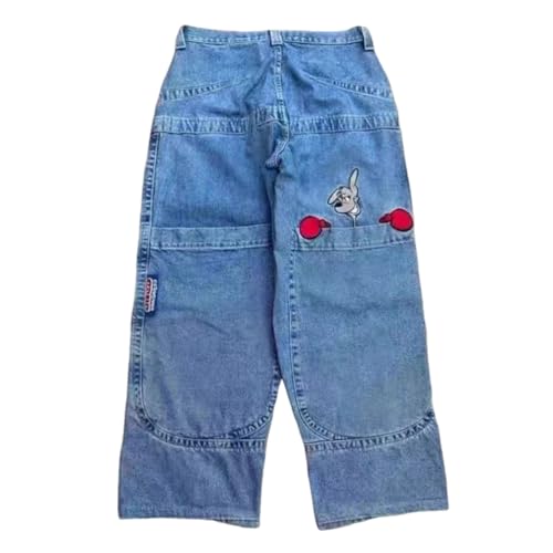 ORANDESIGNE Y2k Jeans Herren Hip Hop Retro Schädel Stickerei Gewaschen Baggy Denim Hose Lässig Lose Weites Bein Hose Streetwear Z07 Blau S ORANDESIGNE Y2k Jeans Herren Hip Hop Retro Schädel Stickerei Gewaschen Baggy Denim Hose Lässig Lose Weites Bein Hose Streetwear Z07 Blau S von ORANDESIGNE
