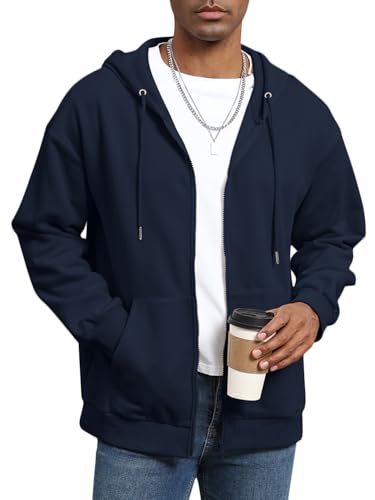 ORANDESIGNE Zip Hoodie Herren Kapuzenpullover Einfarbig Sweatjacke mit Kapuze Langarm Kapuzenjacke mit Taschen A Dunkelblau XXL ORANDESIGNE Zip Hoodie Herren Kapuzenpullover Einfarbig Sweatjacke mit Kapuze Langarm Kapuzenjacke mit Taschen A Dunkelblau XXL von ORANDESIGNE