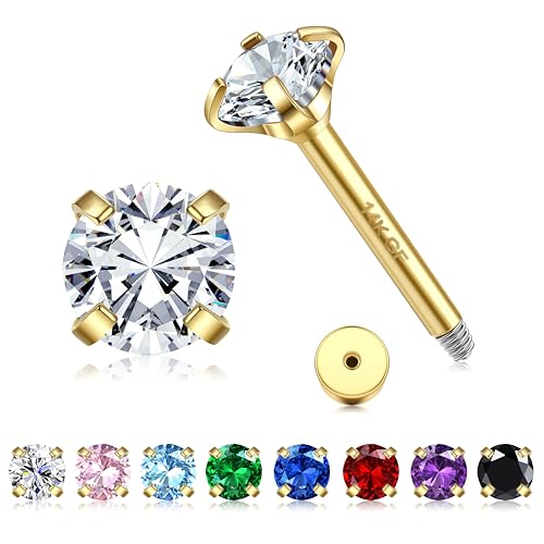 ORAZIO 14K Ohrringe Gold Piercing Ohr für Damen Herren Helix Piercings Ohrstecker Gold Chirurgenstahl Ohrringe Weiß Zirkon Piercing Hypoallergen Ohrpiercing Earrings Goldene Ohrringe Damen ORAZIO 14K Ohrringe Gold Piercing Ohr für Damen Herren Helix Piercings Ohrstecker Gold Chirurgenstahl Ohrringe Weiß Zirkon Piercing Hypoallergen Ohrpiercing Earrings Goldene Ohrringe Damen von ORAZIO