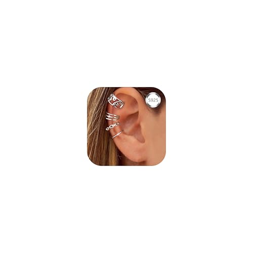 ORAZIO 4er Set 925 Sterling Silber Ohr Manschetten - CZ Non-Piercing Fake Helix Knorpel Ohrringe Clip auf kleine Ohrringe von ORAZIO