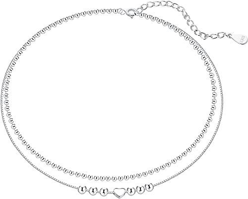 ORAZIO 925 Sterling Silber Fußkettchen Mehrschichtige Fußkettchen Für Frauen Herz Runde Kugel Fußkettchen Verstellbare Kette Sommer Strand Fußschmuck Stil8 von ORAZIO