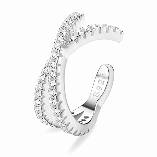 ORAZIO 925 Sterling Silber Ohr Manschette CZ Non-Piercing Fake Helix Knorpel Conch Ohrringe für Frauen von ORAZIO