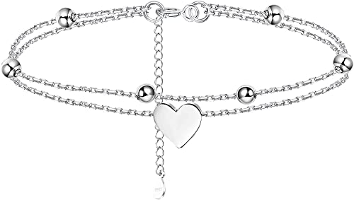 ORAZIO Armband aus 925er Sterlingsilber für Damen Verstellbare Glieder Mehrlagige Perlen Schmetterling Herz Unendlichkeitskette Armband Charm Armband Absolvent Geburtstag Schmuck Geschenk für Sie von ORAZIO