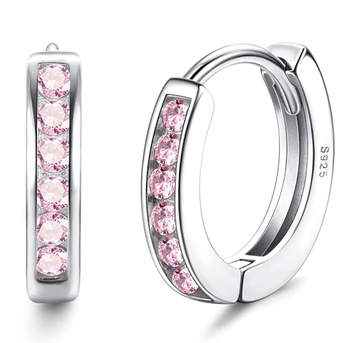 ORAZIO Kleine Creolen Ohrringe Silber 925 für Damen Mädchen Kinder | 925 Sterling Silber Knorpel Tiny Sleeper Huggie Ohrringe | Roségoldene Hypoallergene für Kinder von ORAZIO