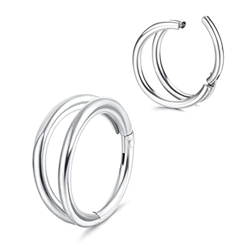 ORAZIO Nasenringe Hoop 316L Chirurgenstahl 16G Hypoallergen Nasenringe Septum Klappsegmentringe Lippenringe Knorpel Hoop Ohrring Conch Piercing Schmuck für Frauen von ORAZIO