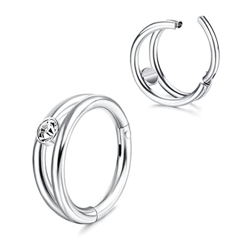 ORAZIO Nasenringe Hoop 316L Chirurgenstahl 16G Hypoallergen Nasenringe Septum Klappsegmentringe Lippenringe Knorpel Hoop Ohrring Conch Piercing Schmuck für Frauen von ORAZIO