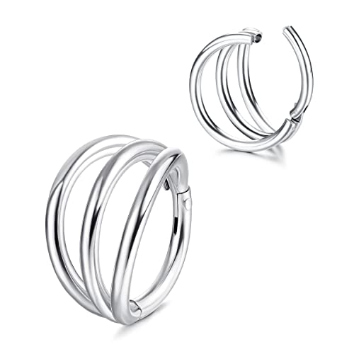 ORAZIO Nasenringe Hoop 316L Chirurgenstahl 16G Hypoallergen Nasenringe Septum Klappsegmentringe Lippenringe Knorpel Hoop Ohrring Conch Piercing Schmuck für Frauen von ORAZIO